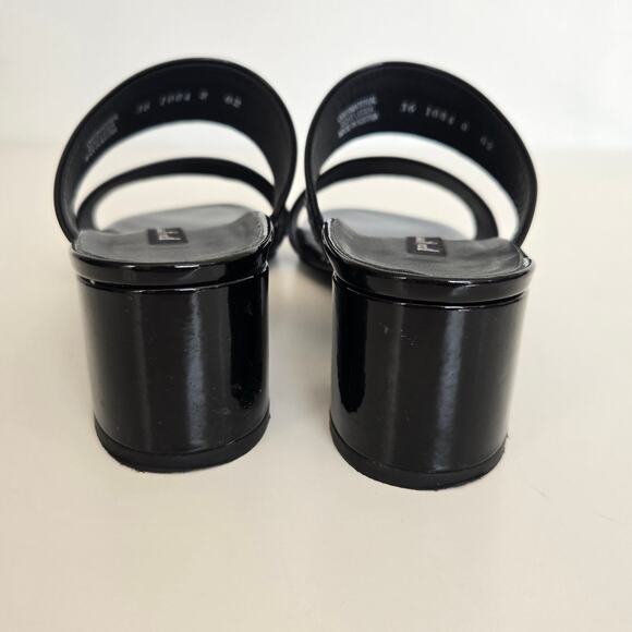 Paul Green Meg Slide Sandals Black Patent Leather Block Heel Summer Women 36 - Picture 6 of 10